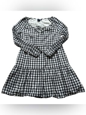 GAP Gingham Tiered Mini Dress XS Cottagecore Picnic Prairie Boho Cotton Country